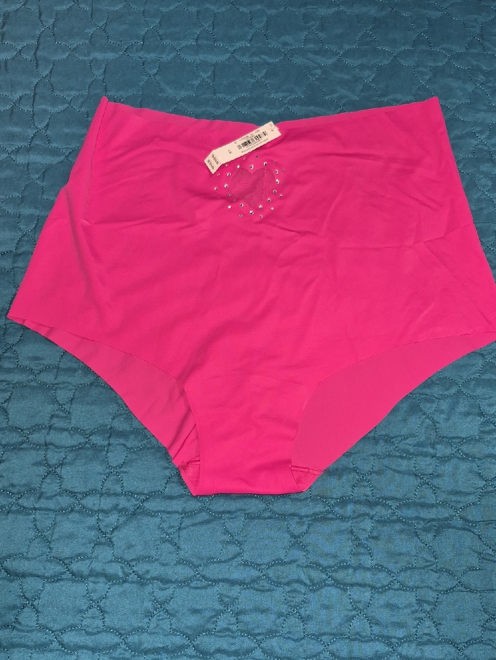 Victoria's Secret Hot Pink High-Waist Seamless Briefs with Rhinestone Accent